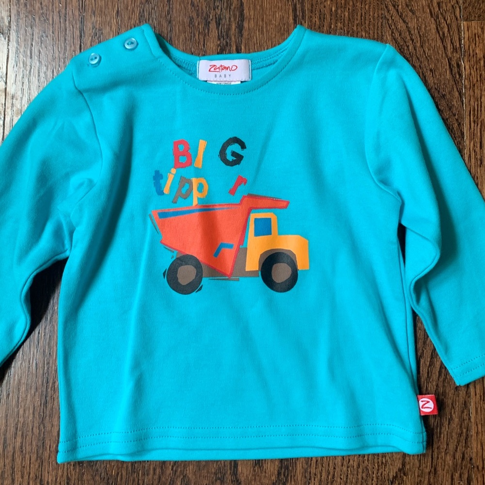 Zutano boys long sleeve truck shirt